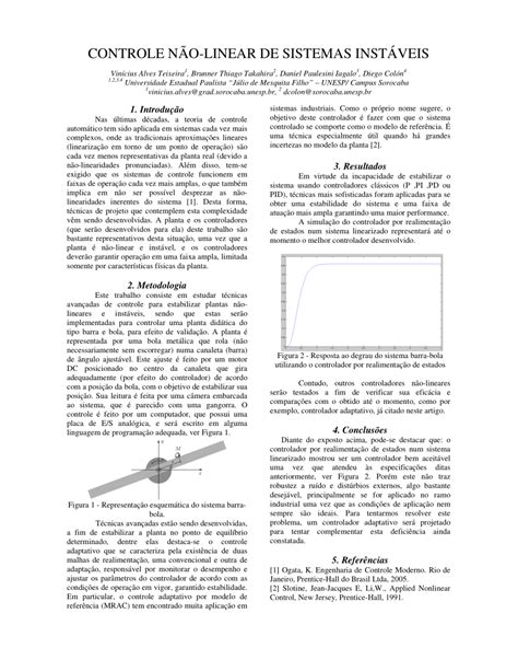 Slotine Nao Linear Aplicada A Solucao De Controle Manual